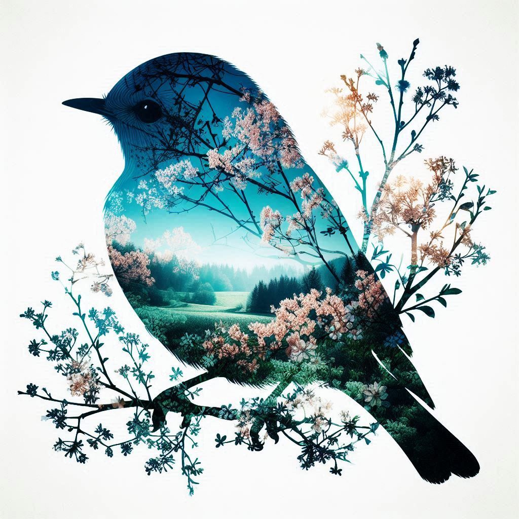 double exposure beautiful fantasy portrait landscape..