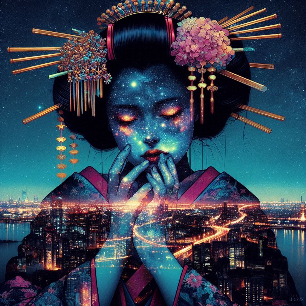 Double exposure Geisha
