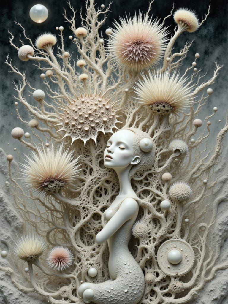 <lora:Complexity Wash:1.0> MOST ARTISTIC ARRANGEMENT BOUQUET OF DRIED FLOWERS, POPPY PODS SEED PODS, STRANGEST SCULPTURAL FORMS; CREATE EXTR...