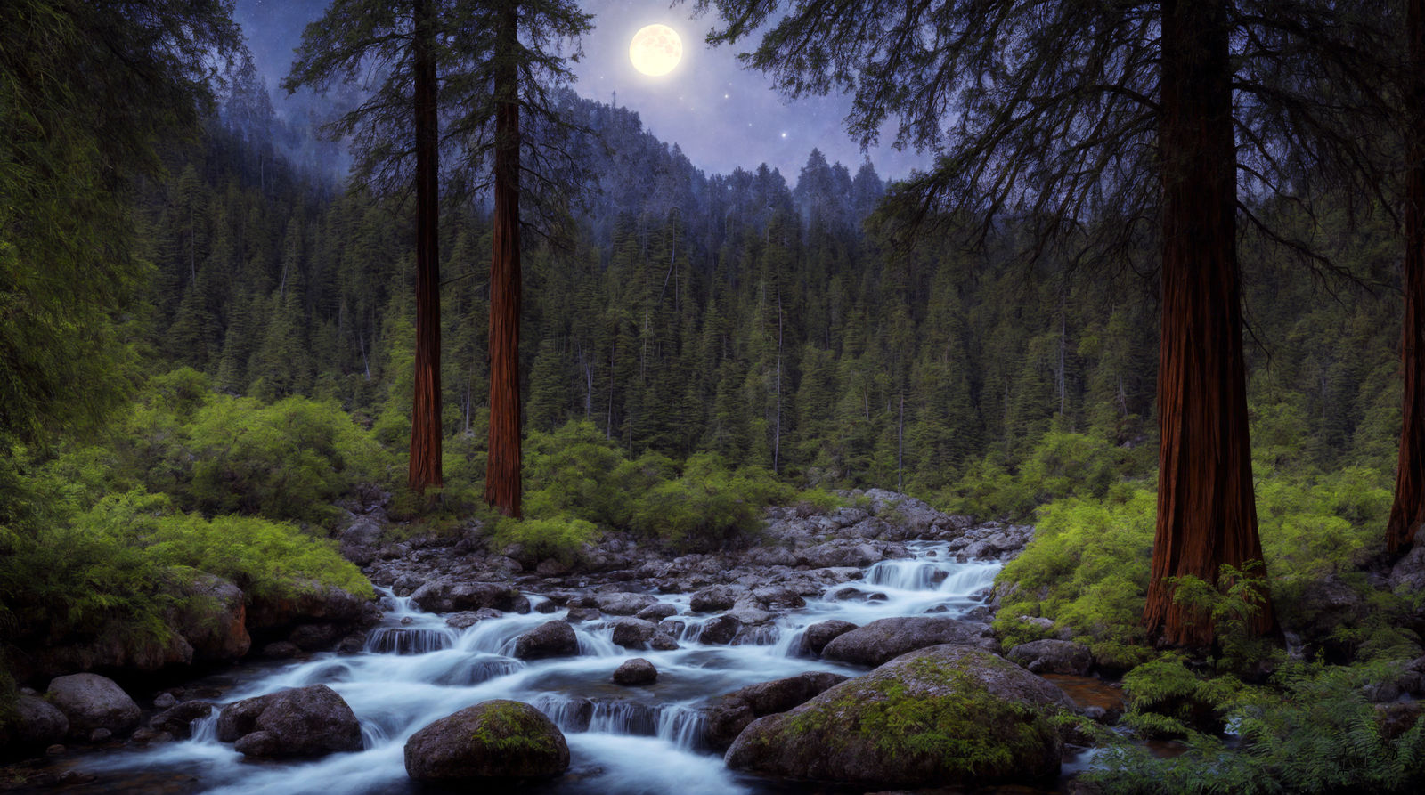 A faster creek in the mountains.