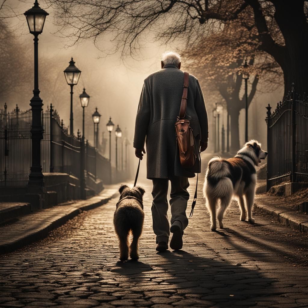 The Old Man and his faithful dog on one last walk