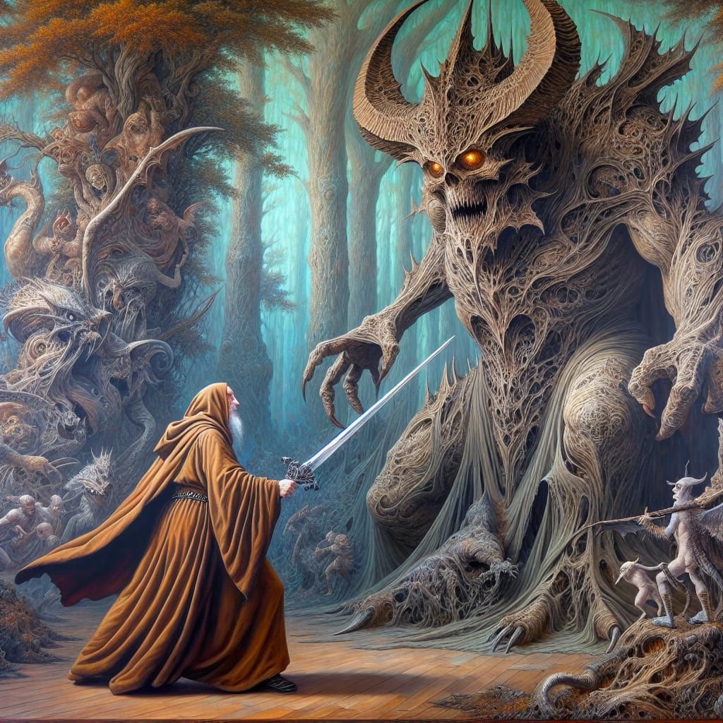 a monk in a fight