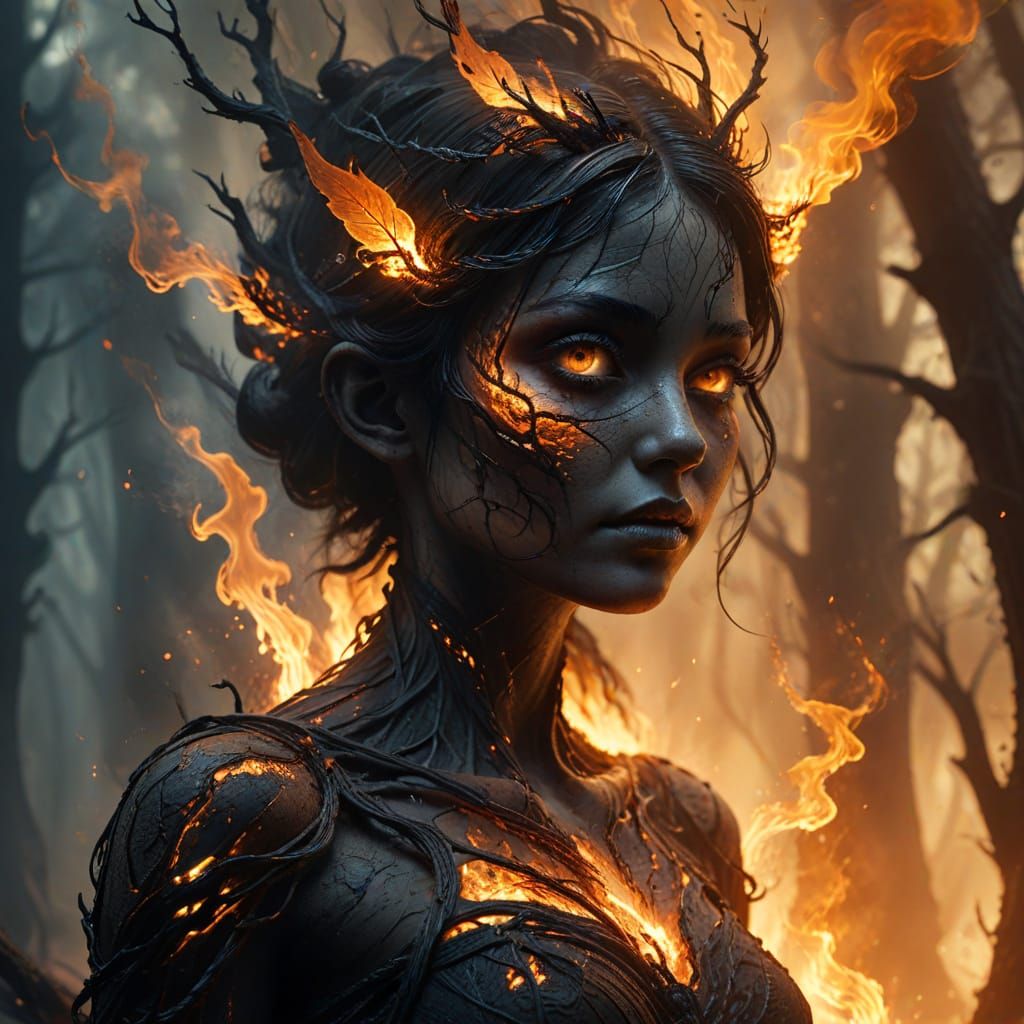 Fire in her eyes  by @dragica