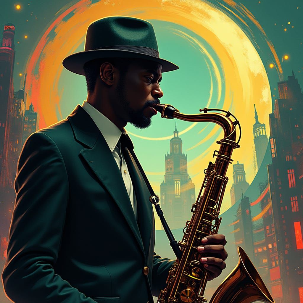 Jazz musician sax player mod clothes 60’s