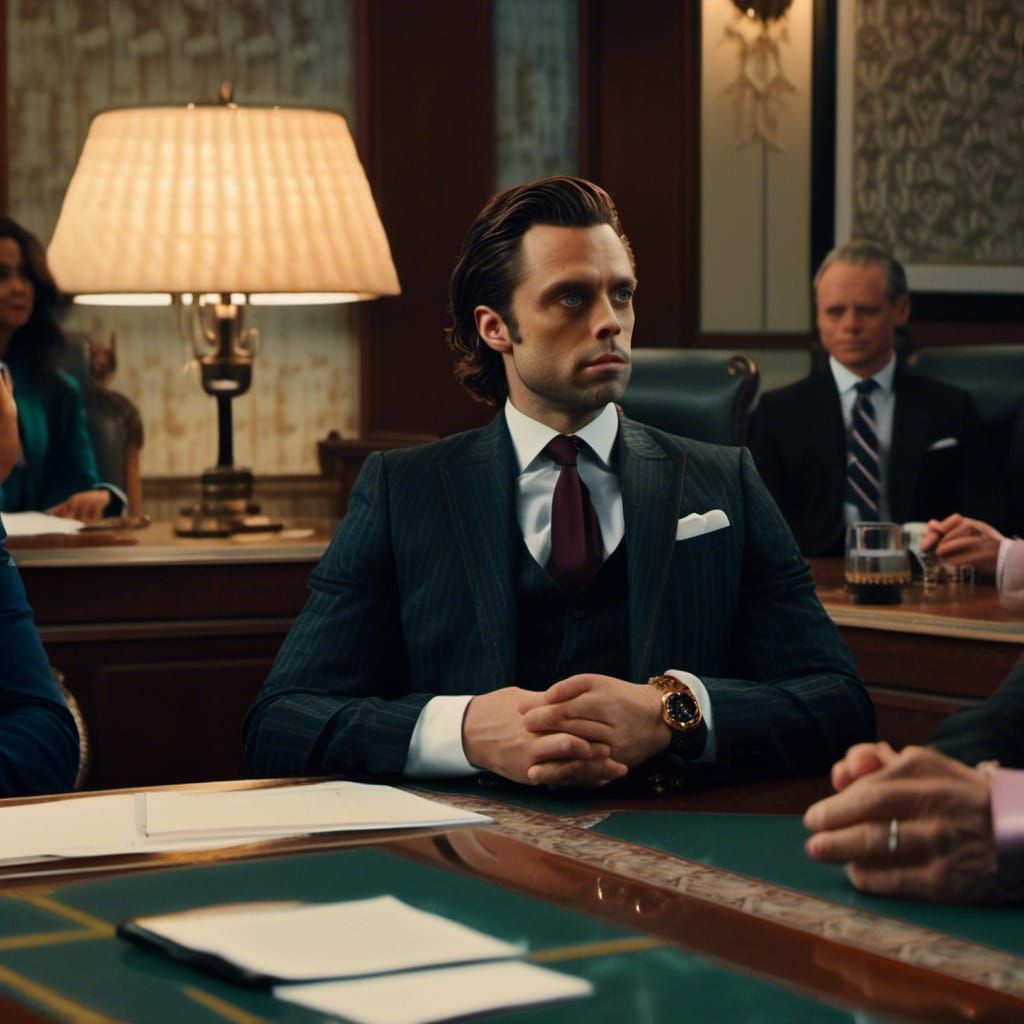 A beautiful highly detailed actor Sebastian Stan in a badass...
