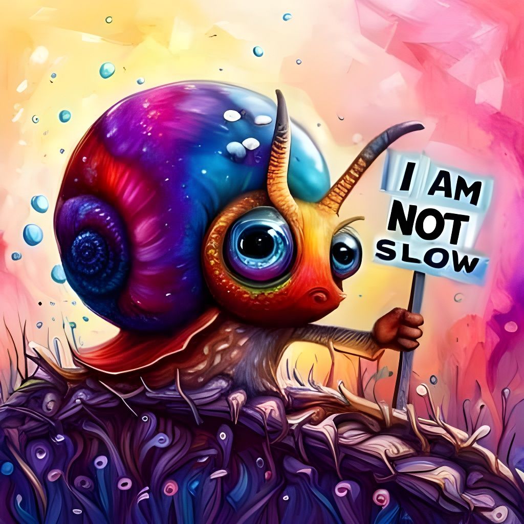 Snail protesting... energetically  by @shadow303