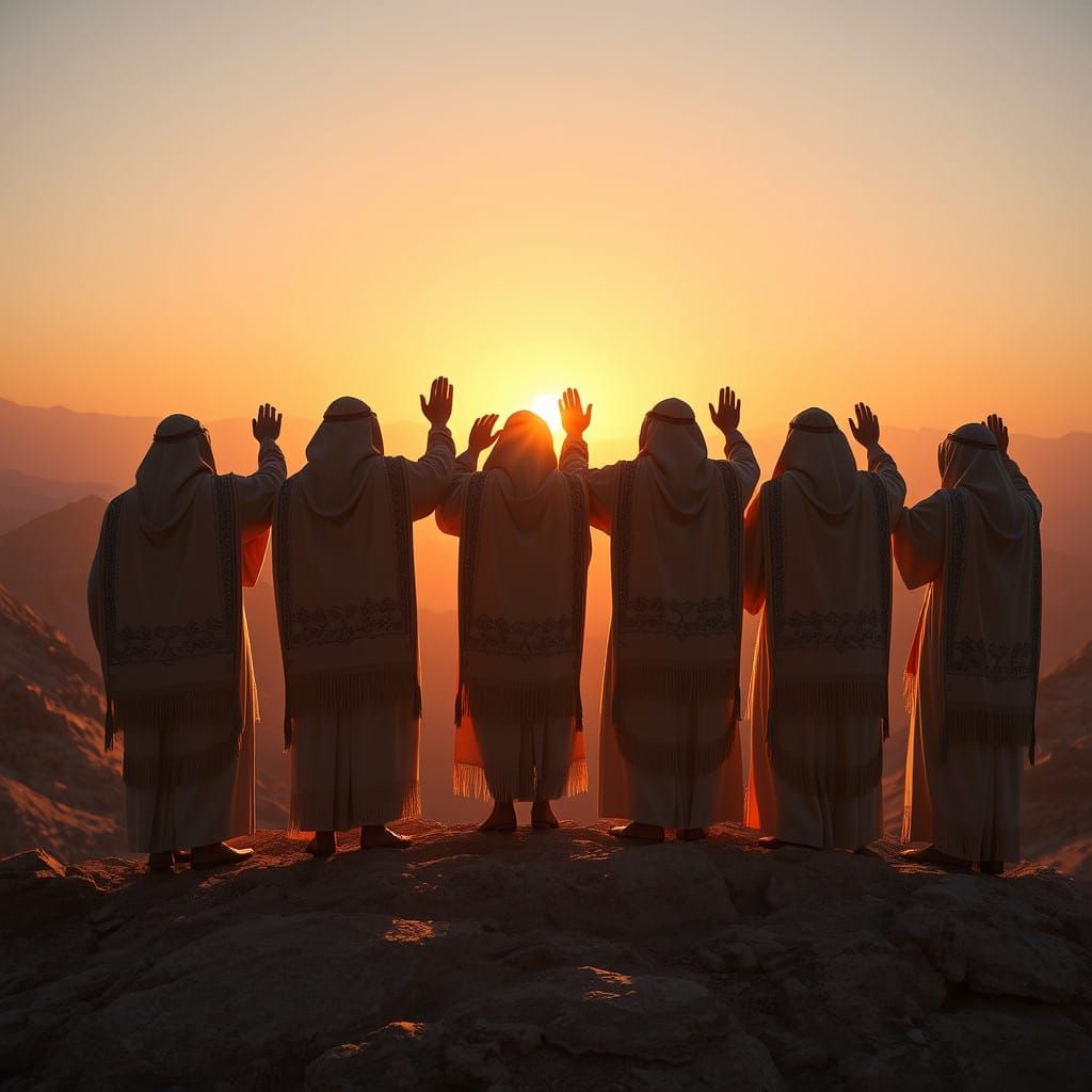 Priestly Blessing in Judean Desert: Digital Art