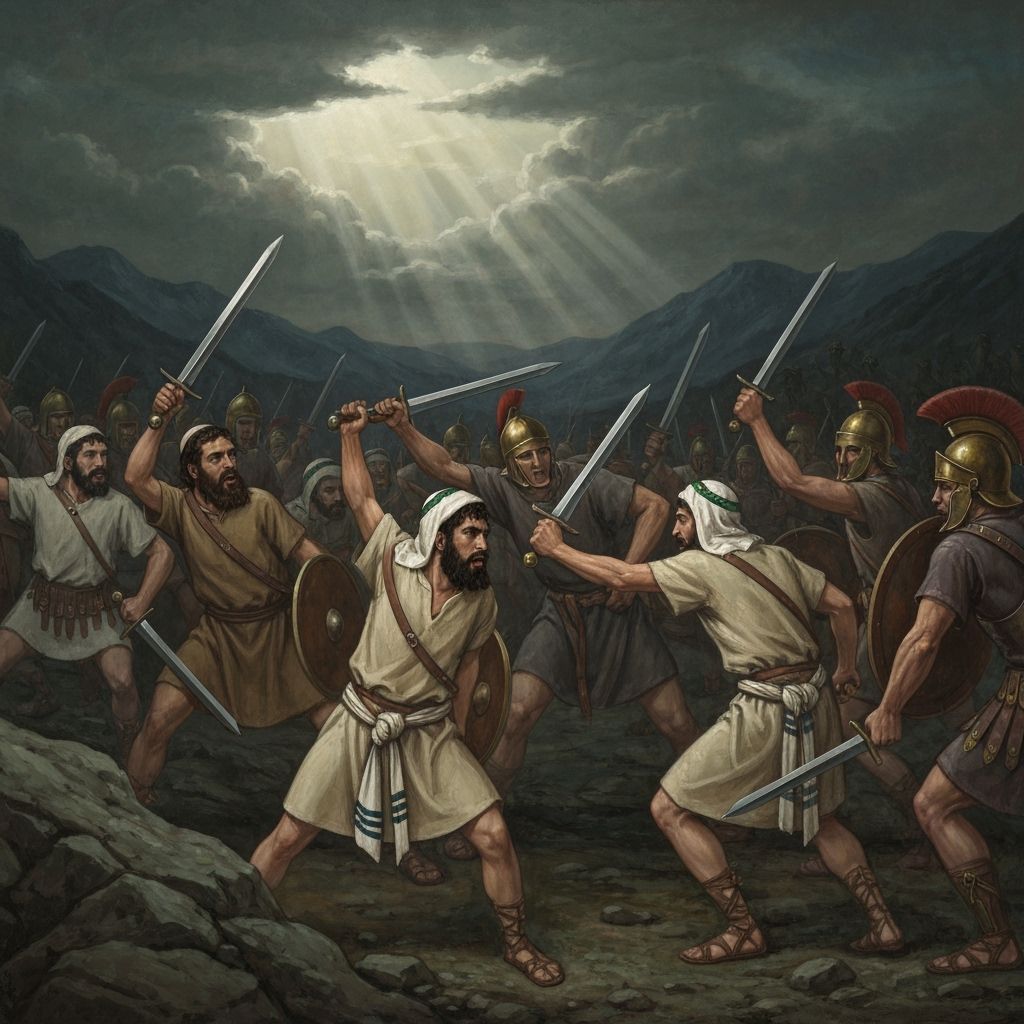 Maccabean Warriors Clash in Medieval Gothic Battle