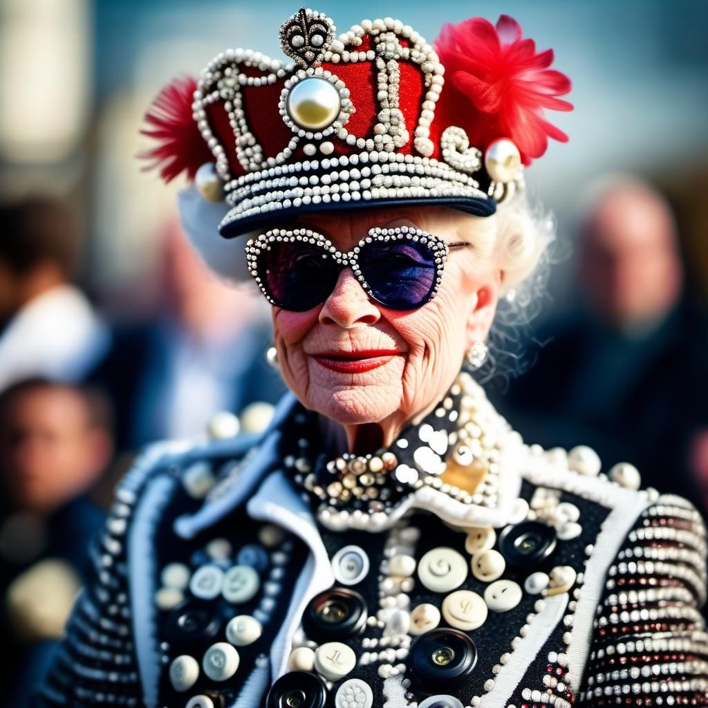 Modern alternative Pearly Queen. Buttons.
