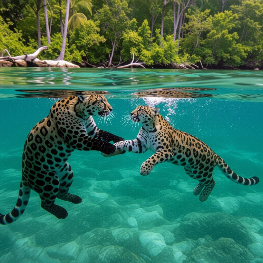Tiger Rescues Drowning Tiger in Clear Water