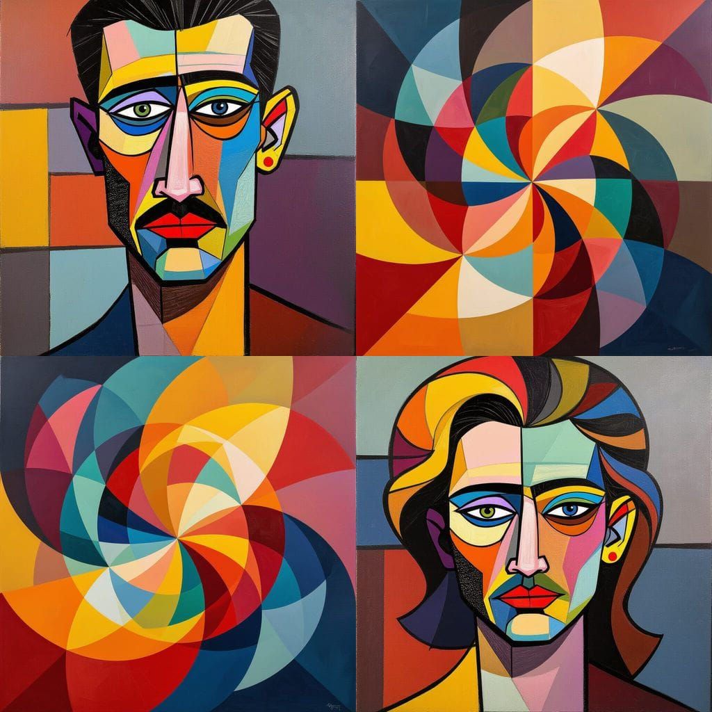 Colorful Abstract Painting with Fine Details