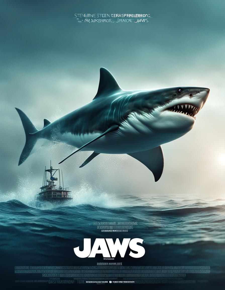 Filmposter for Jaws - AI Generated Artwork - NightCafe Creator