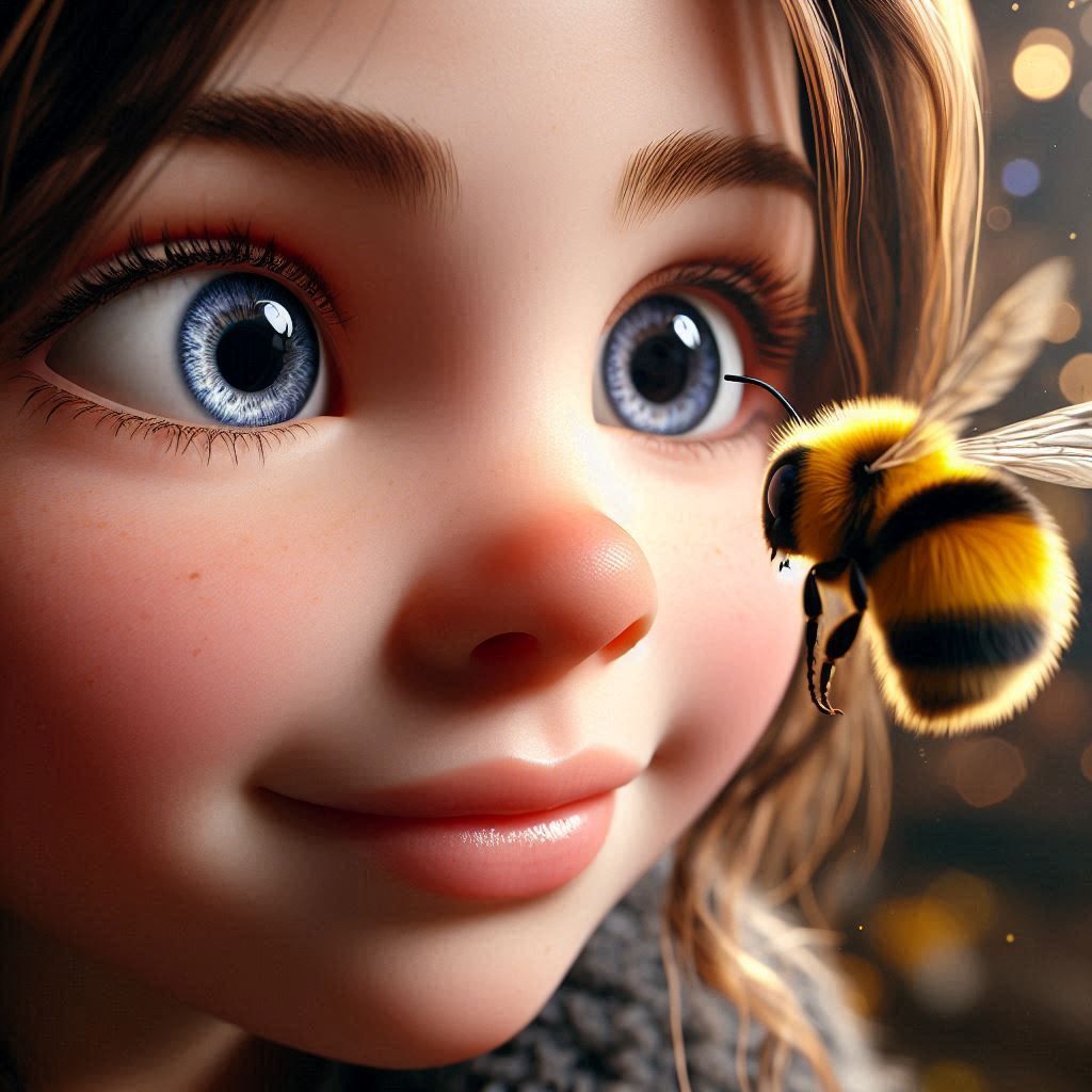 Girl and Bumble Bee