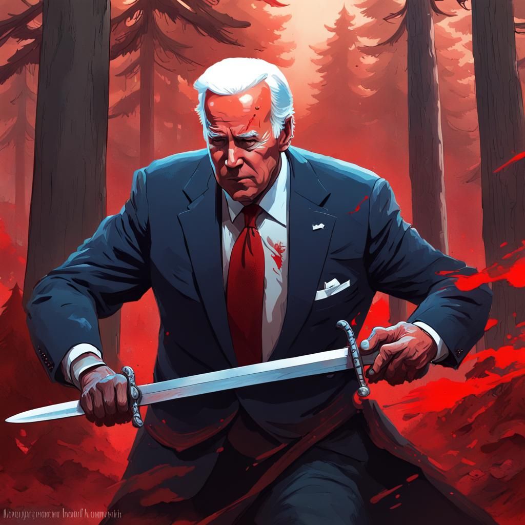 Biden with a sword
