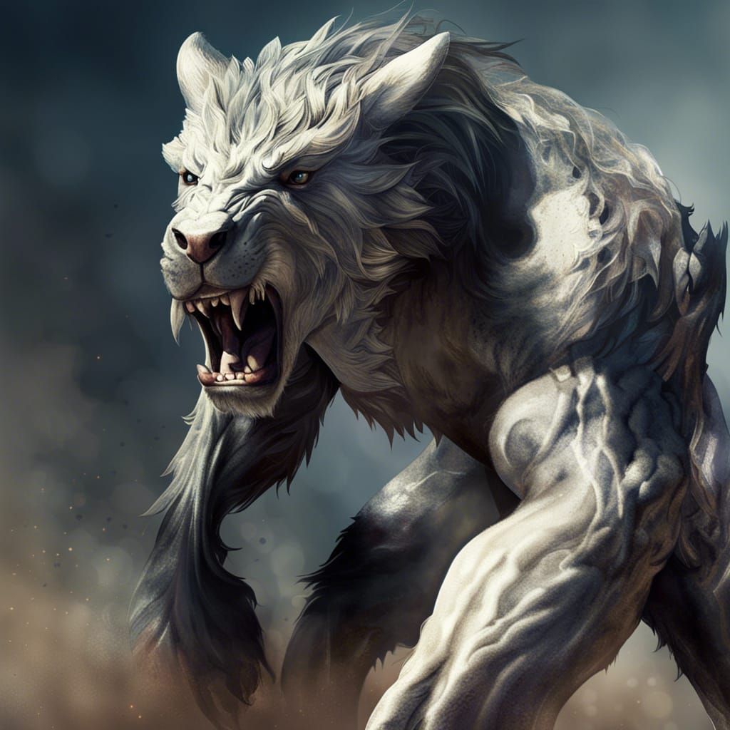 Wild Angry Wolf 🐺 just transformed after full moon 🌕