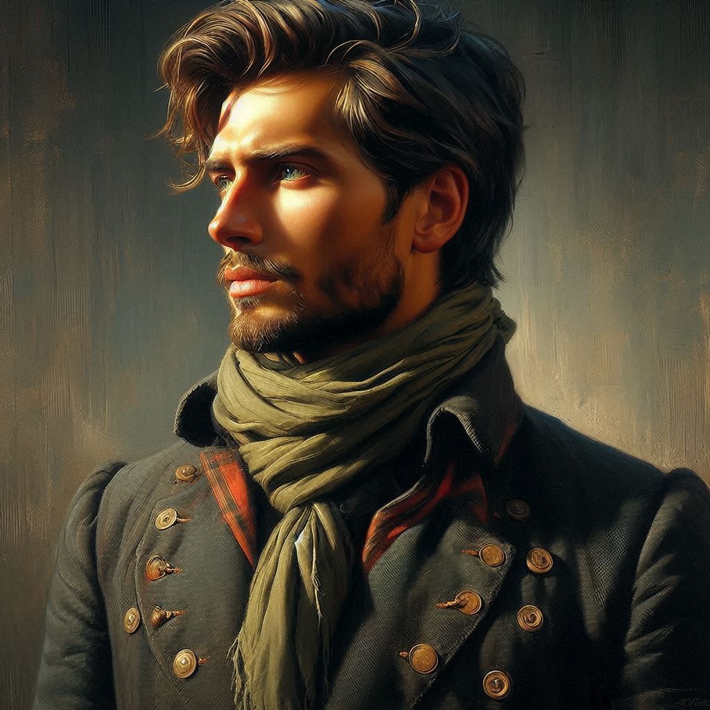 in the Peredvizhniki style of Ivan Kramskoy. a realistic por...