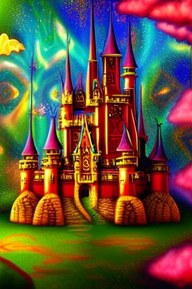 Psychedelic fantasy castle