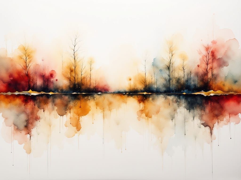 Abstract Fluid Art with Flowing Ink and Floral Hints