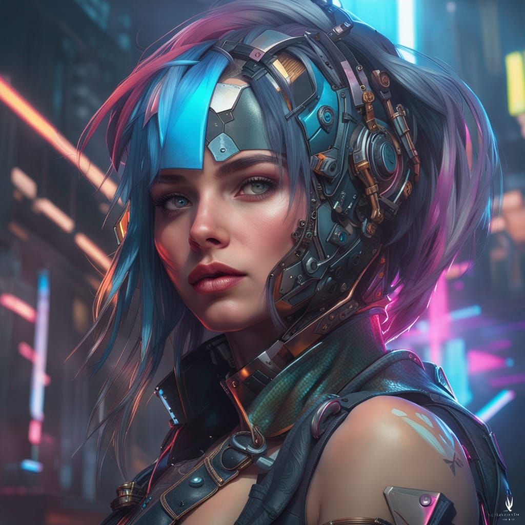 Cyber Punk Maiden - AI Generated Artwork - NightCafe Creator