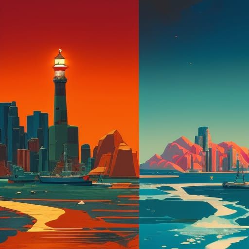 Lighthouse 2: Sunset and Night