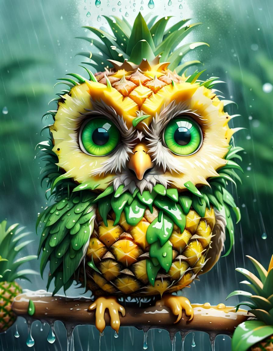 Pineapple Owl 🦉 🍍  by @MsRenae 
