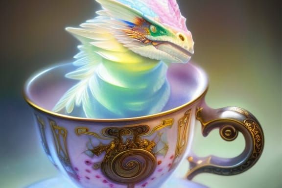 Ghostly dragon in a teacup