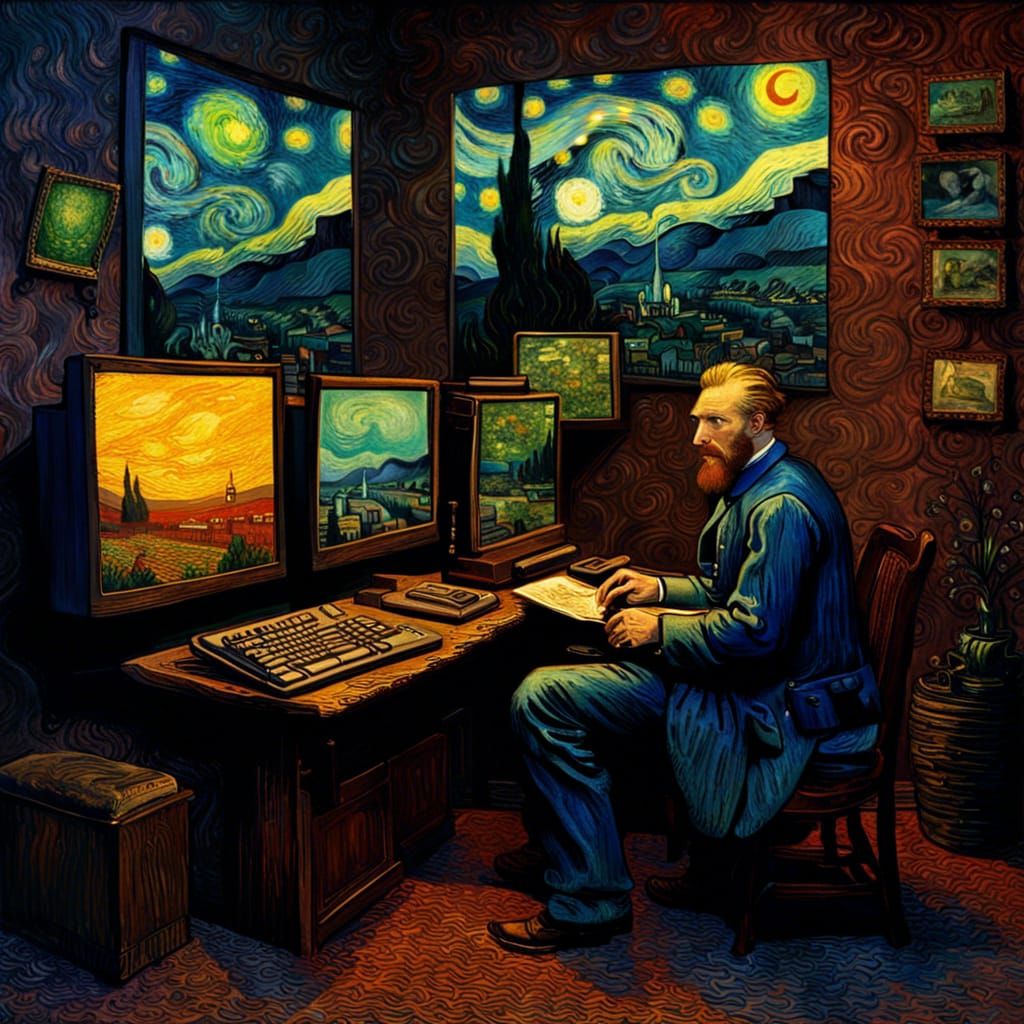 Van Gogh working the security CCTV system. false