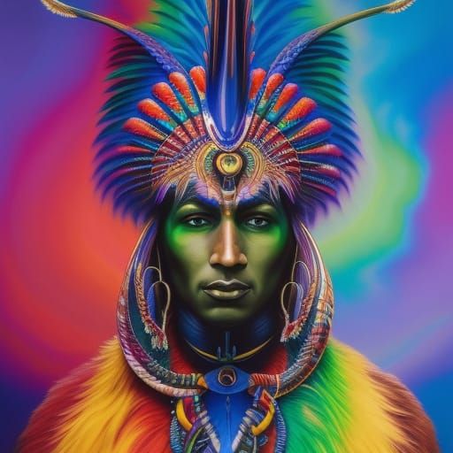 Rainbow Shaman - AI Generated Artwork - NightCafe Creator