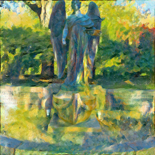 The black angel in the style of the gardener