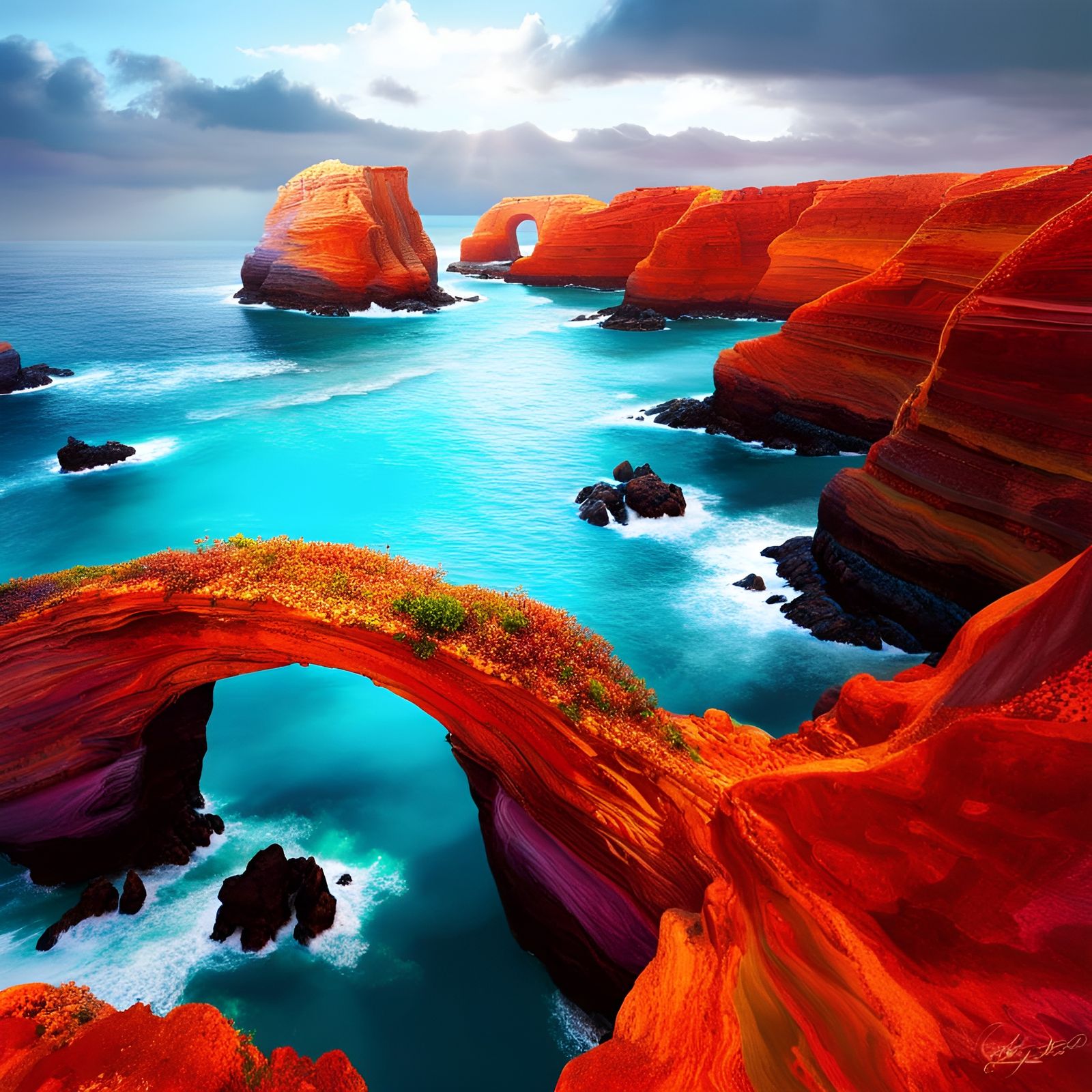 Strange and beautiful artistic natural bridge