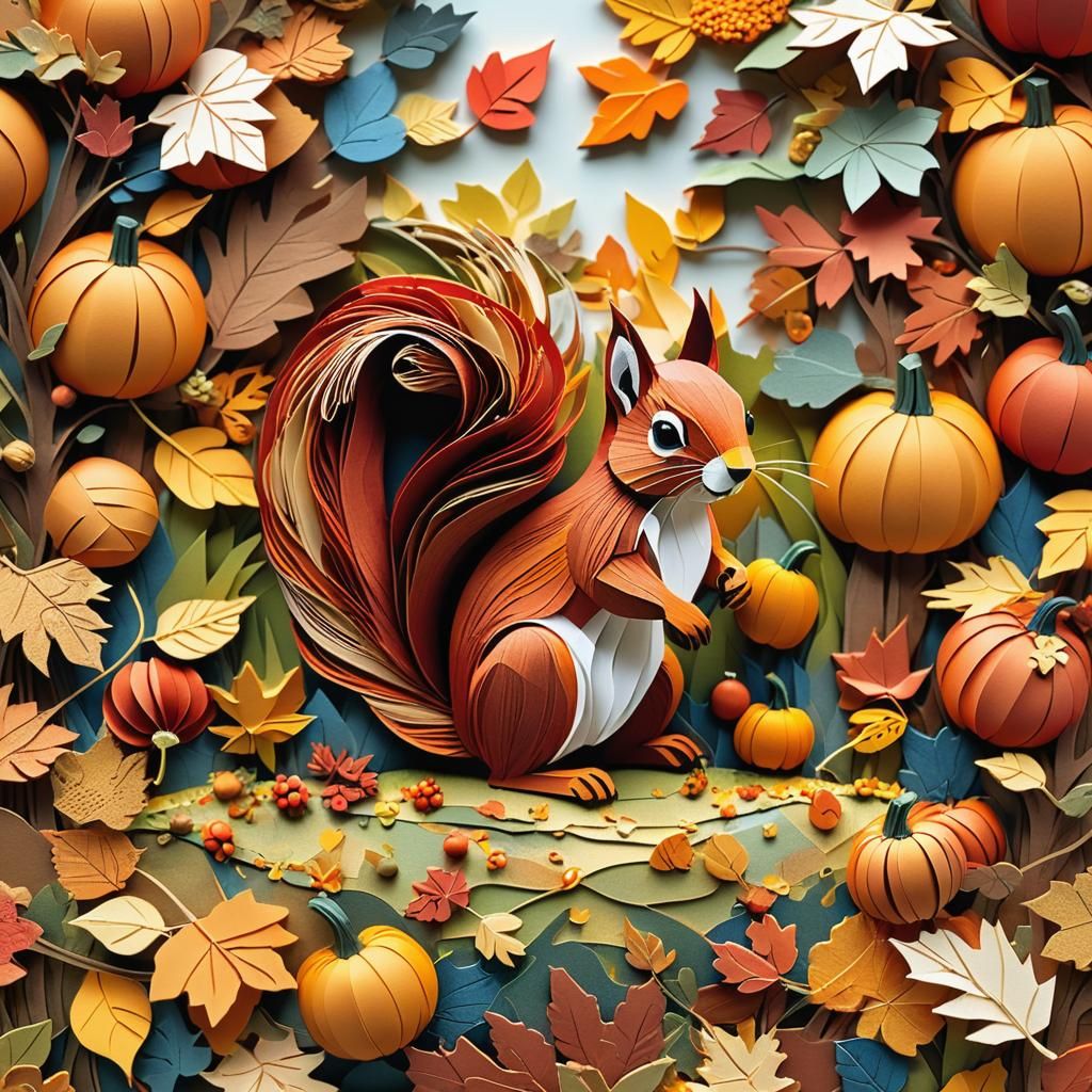 Fall Paper Collage Art