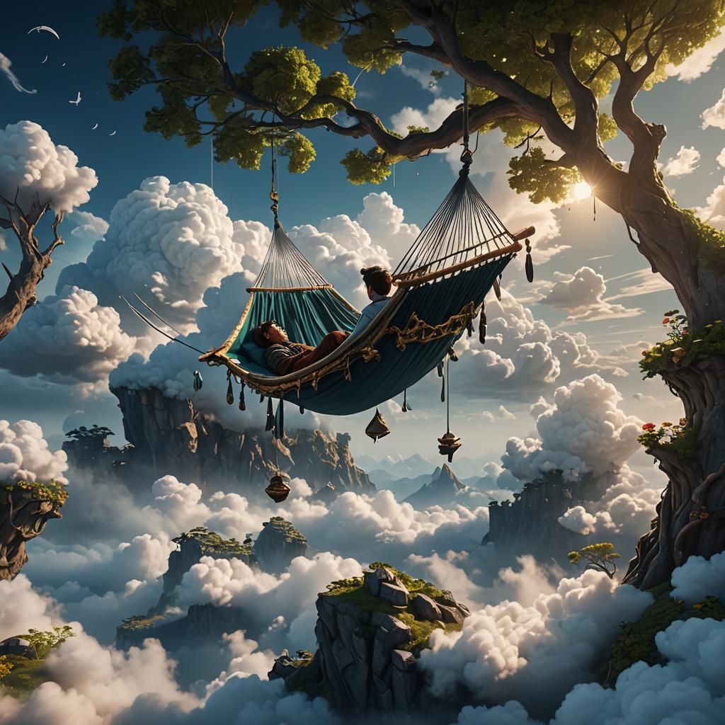 Sleeping on a cloud hammock   by @dew 