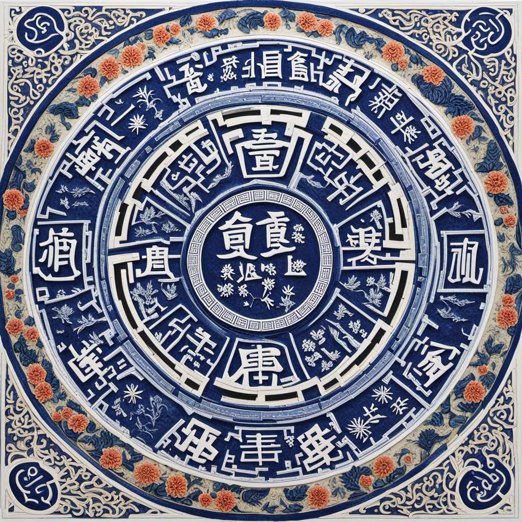 Japanese Art: Girl Controls Liquid Night Garden