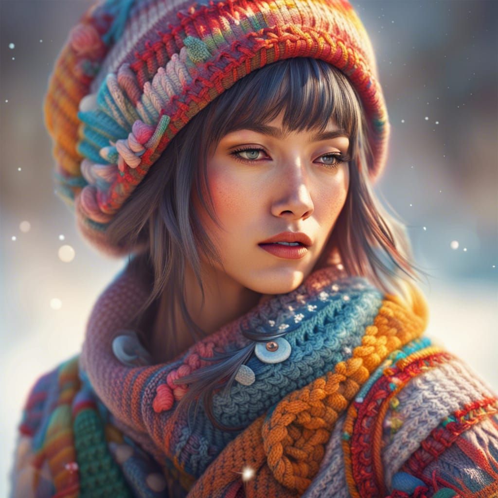 Photography of a Boho punk german chinese dreaming woman wit...