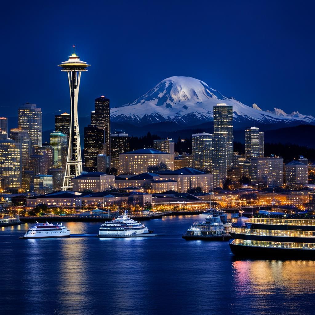 Seattle skyline  by @Sharoja