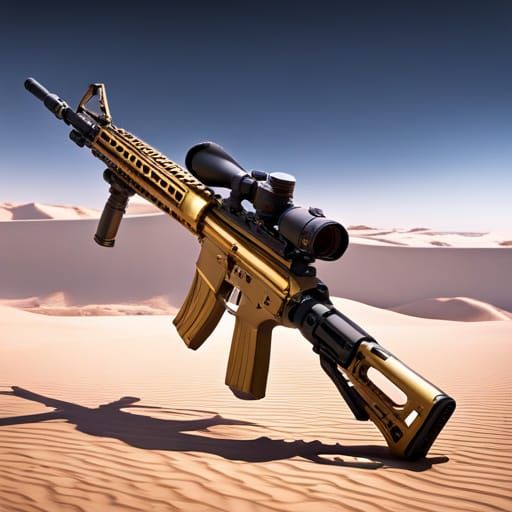 golden assault rifle m4