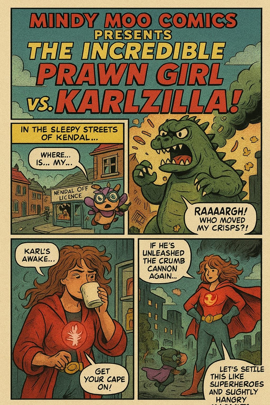 Mindy Moo Comics Presents The Incredible Prawn Girl VS Karlz...