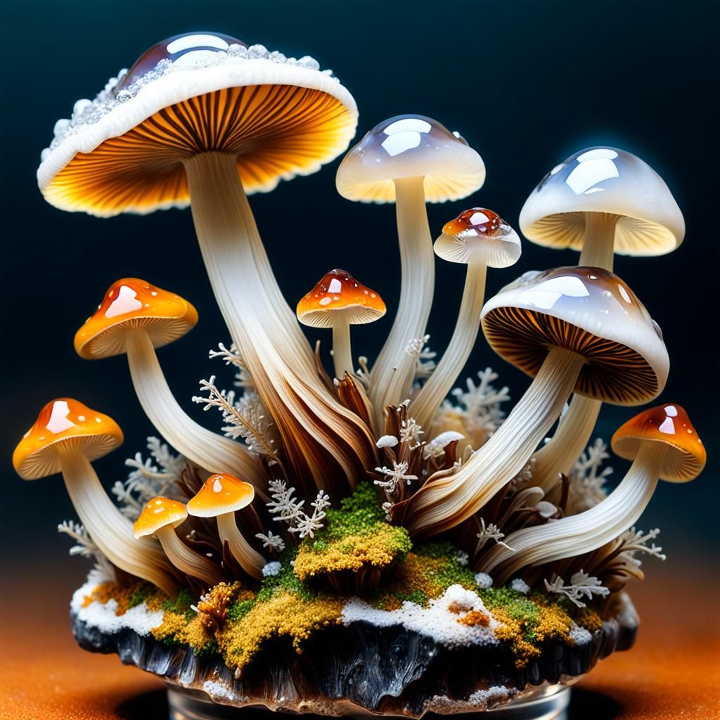 Russian Agate Carnelian Mushrooms