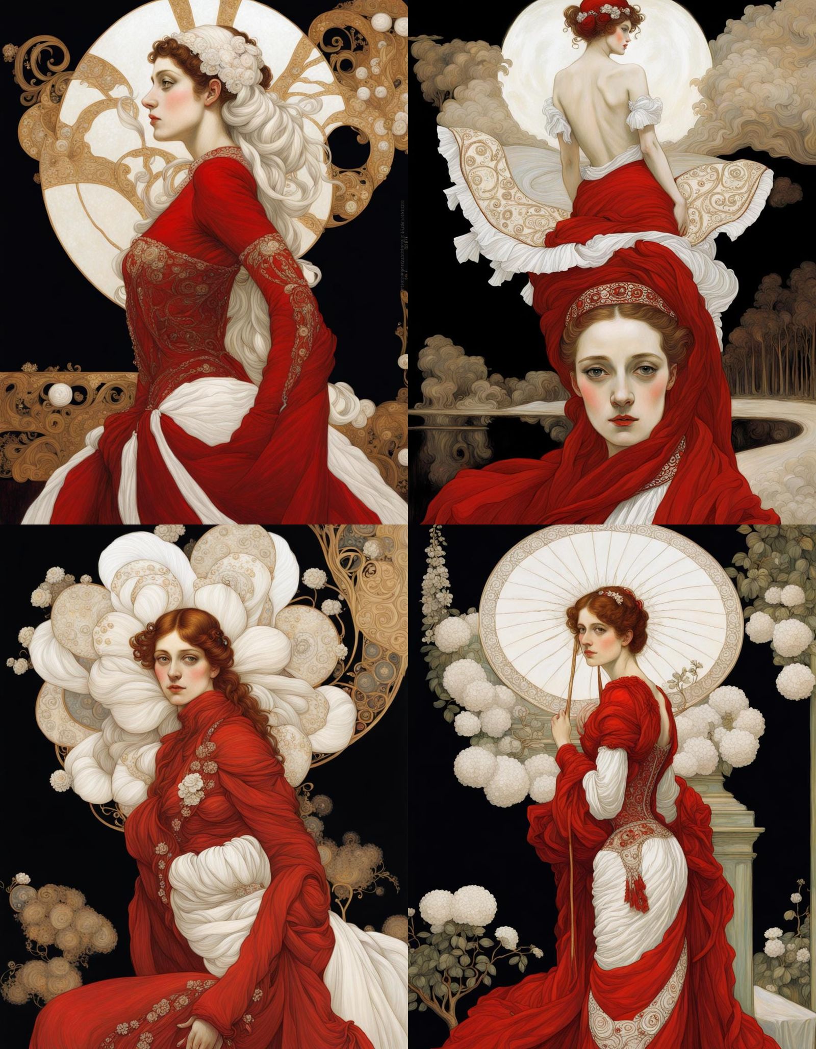 Beautiful Lady in Red and White Gustav Klimt Gustave Doré Rebecca Sugar ...