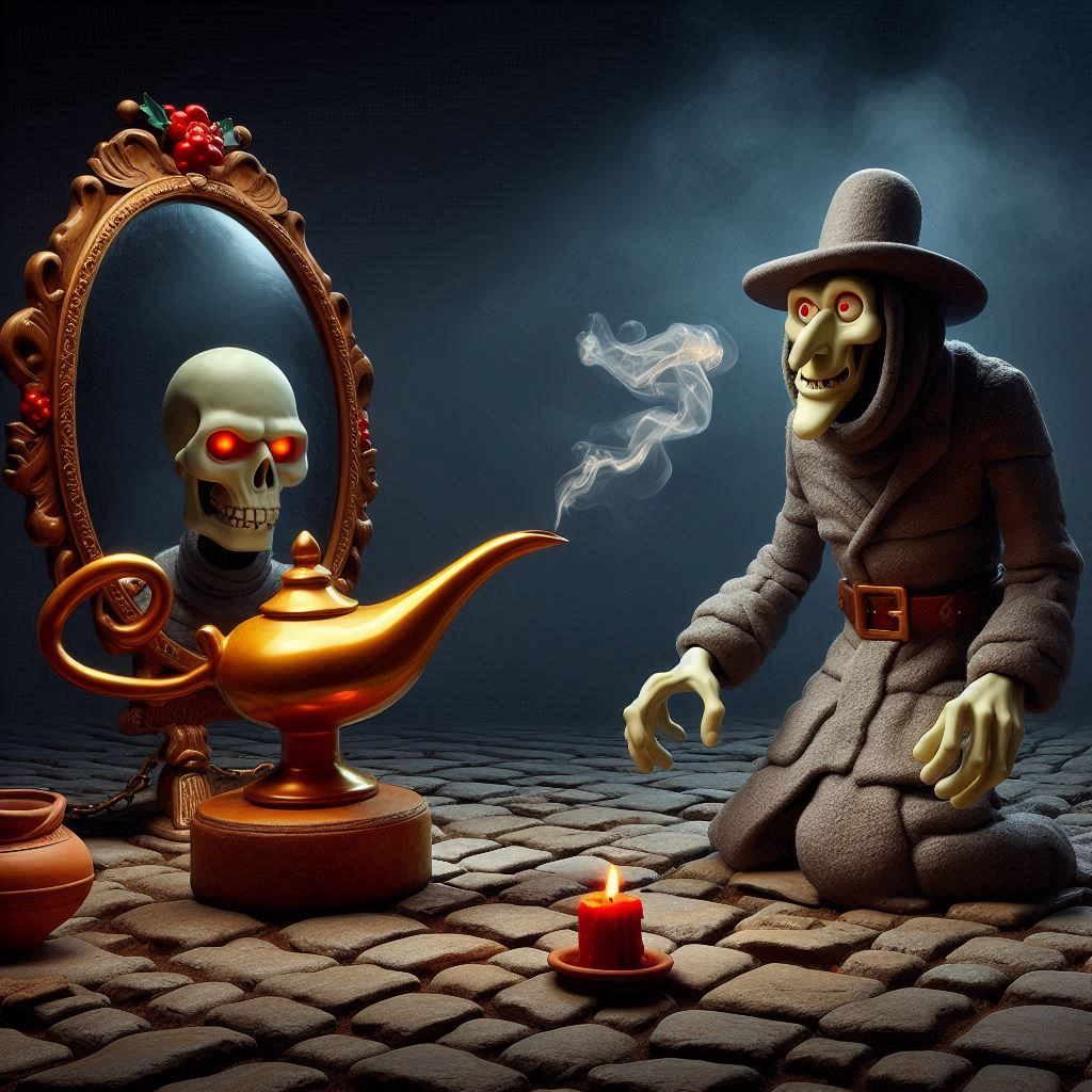 Ghoul with magic lamp