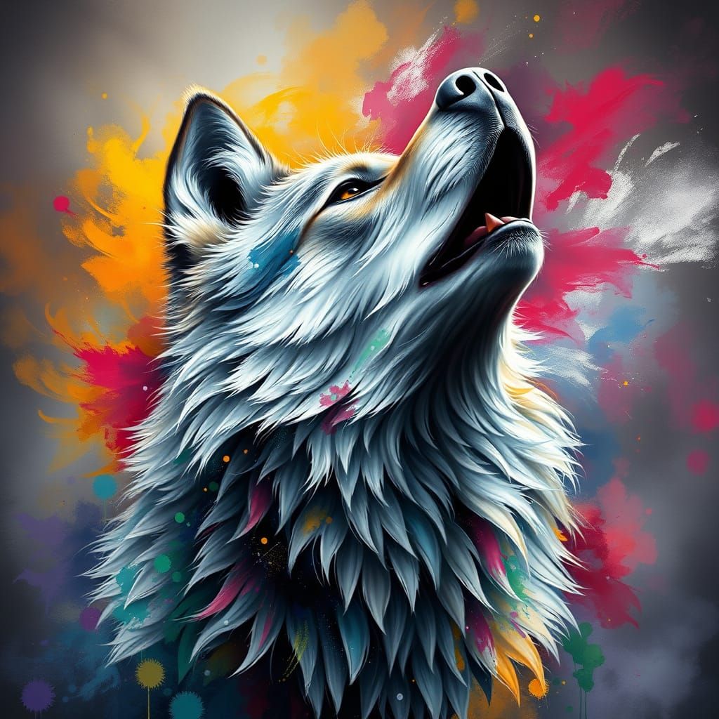airbrush wolf  by @DJDiztorted