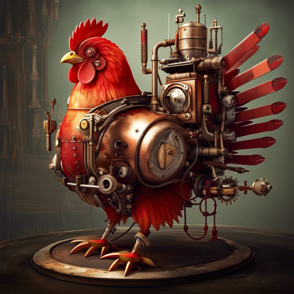 Mechanical Chicken AI Generated Artwork NightCafe Creator