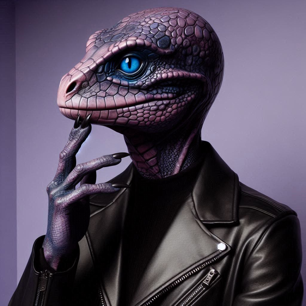 Reptilian Male in Leather