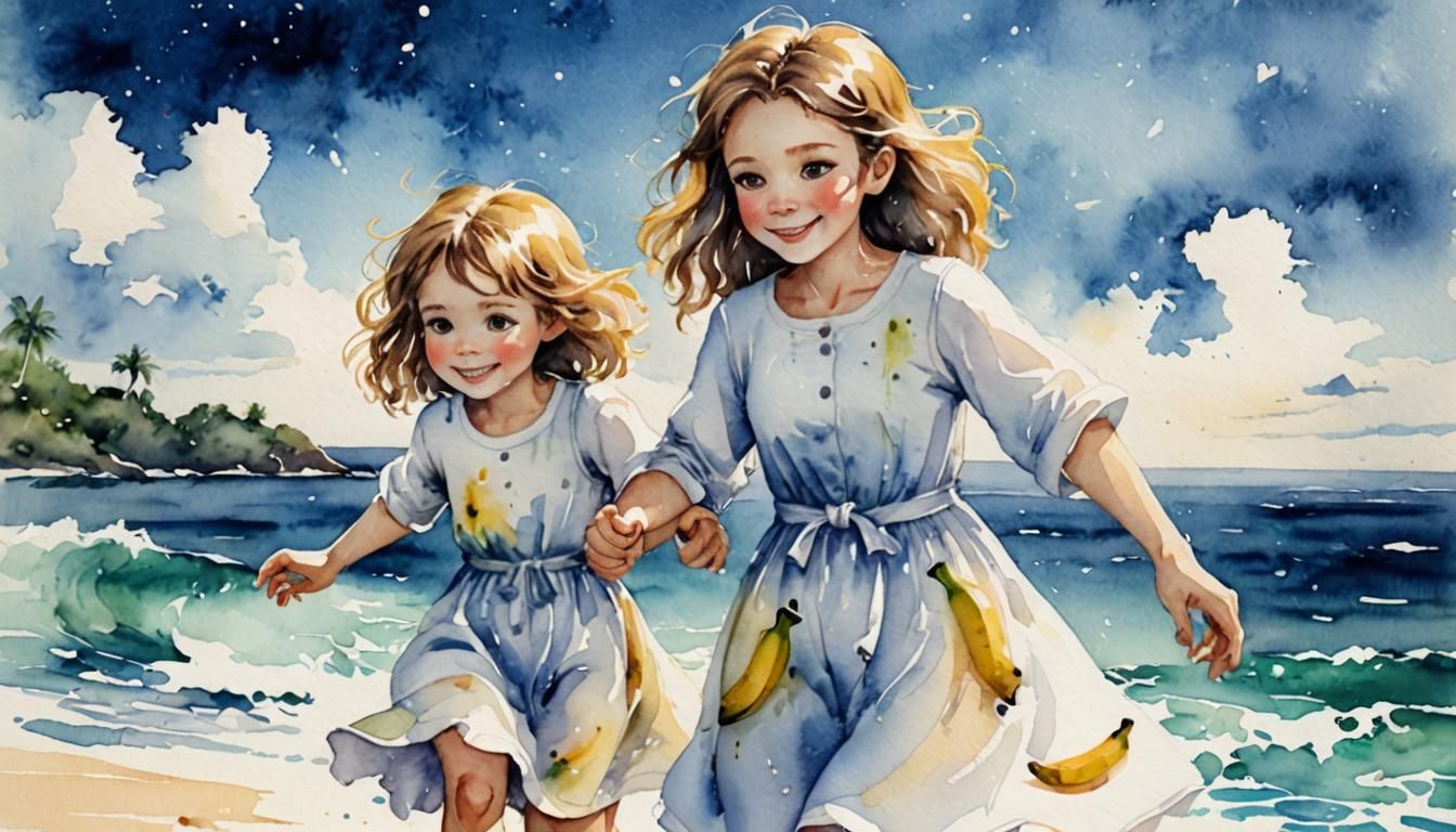 ocean side, watercolor