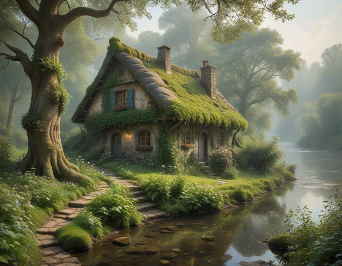 A whimsical stone cottage   by @Missysmom