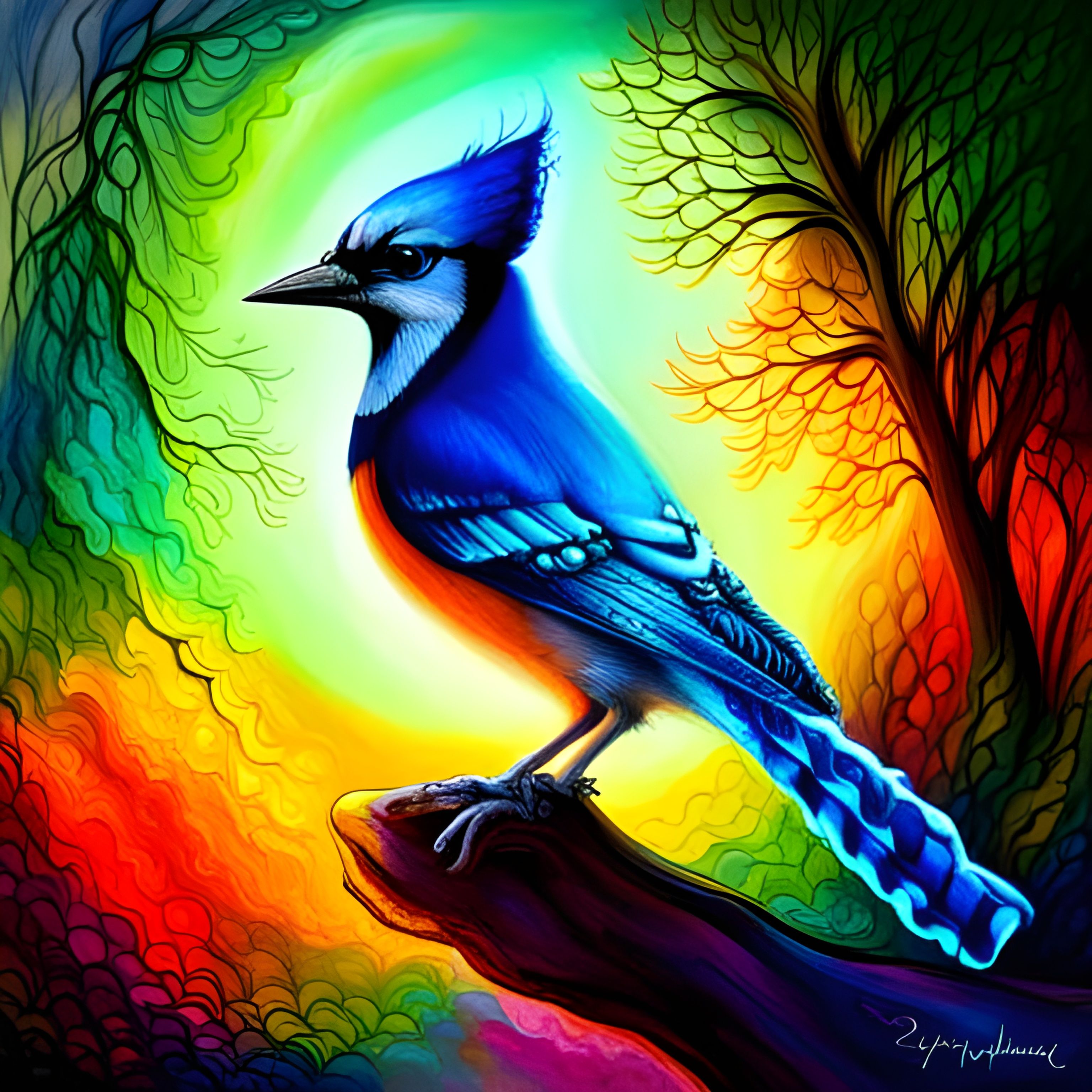 Cute Blue Jay! - AI Generated Artwork - NightCafe Creator