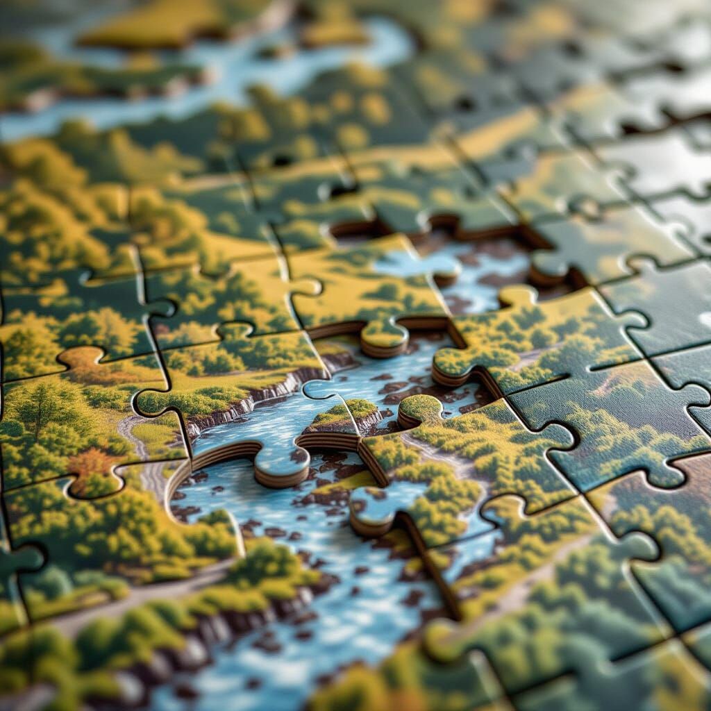Close-Up Landscape Puzzle Pieces