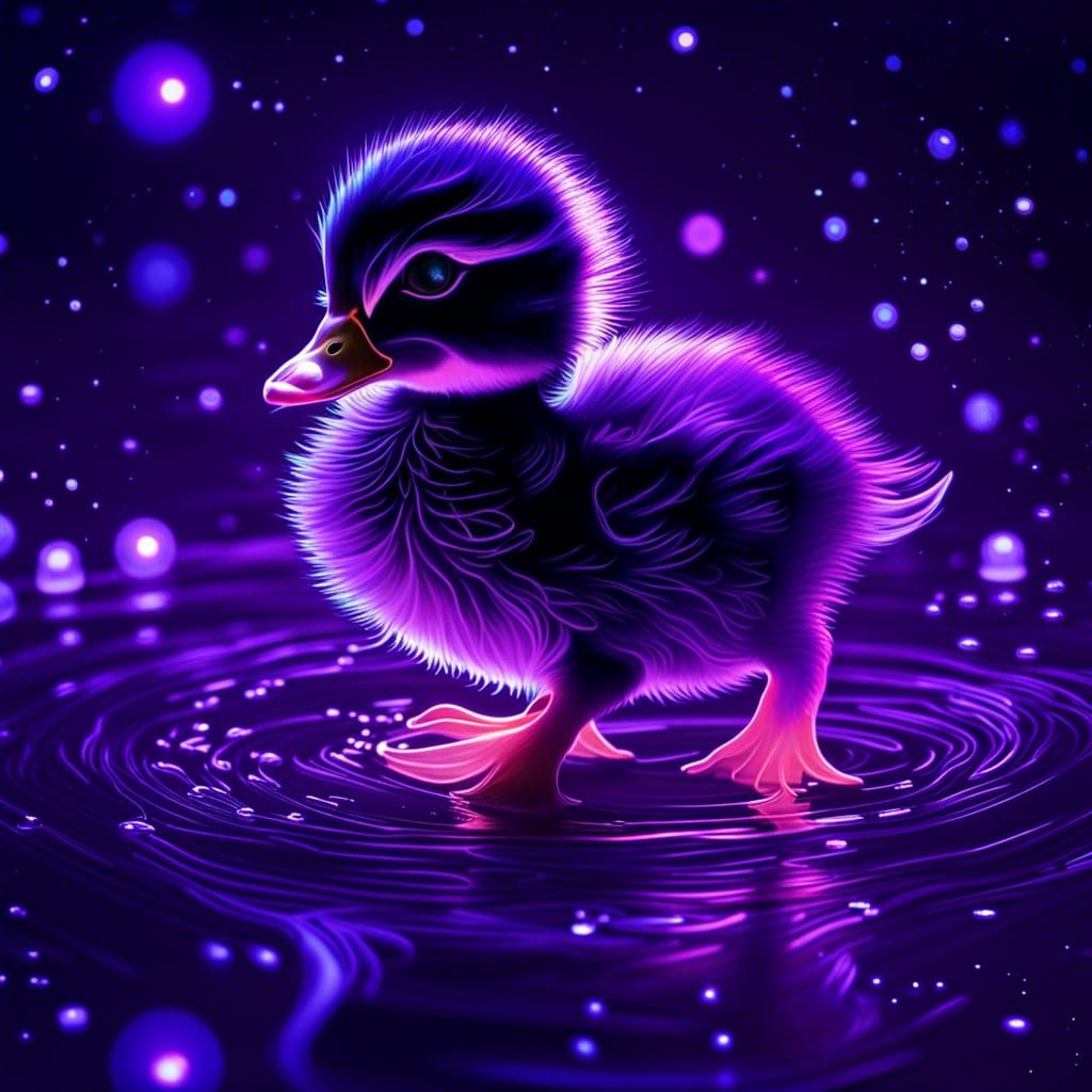 Galacta-Duck walking on water - AI Generated Artwork - NightCafe Creator