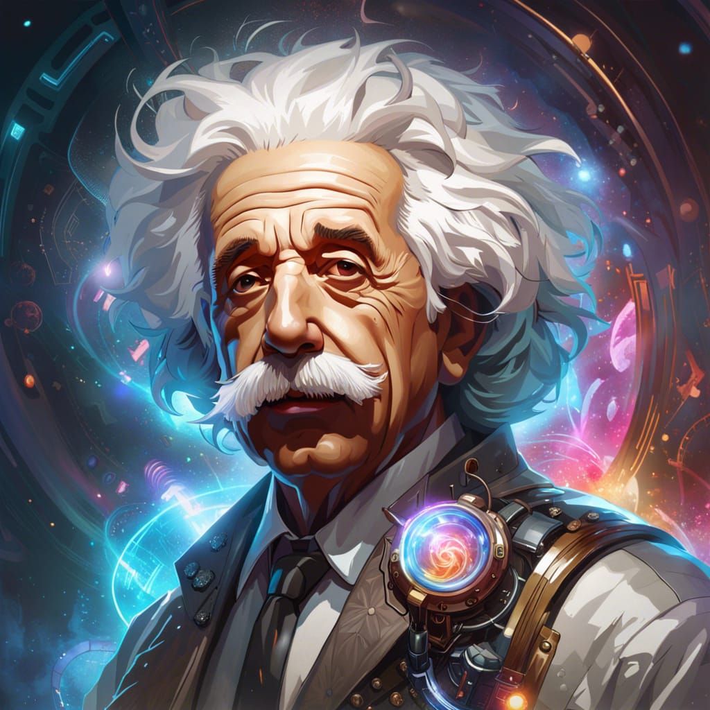 Albert Einstein in future - AI Generated Artwork - NightCafe Creator