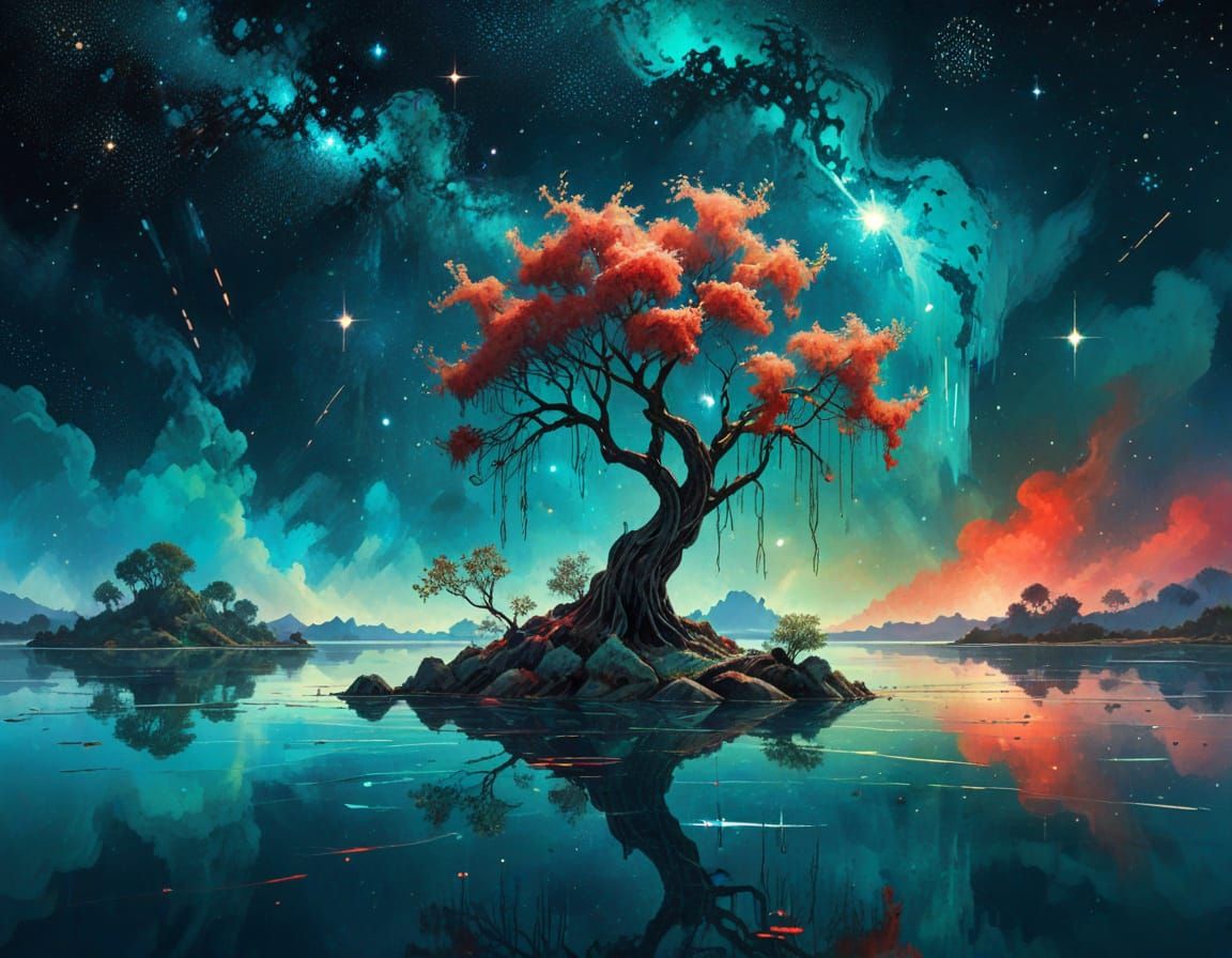 Lake tree  by @1cheesepuff